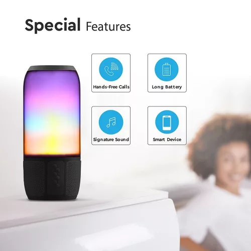 VT-6211 2*3W LED-Es Bluetooth Hangszóró Usb És Tf Kártyanyílással - Fekete