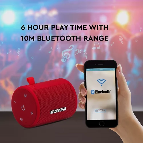 VT-6244 Hordozható Bluetooth Hangszóró Tws Funkcióval - 1500 Mah Akkumulátorral - Piros