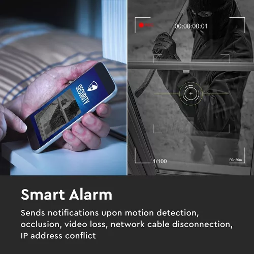 SMART biztonsági kültéri kamera, IP65, V-TAC, 8479