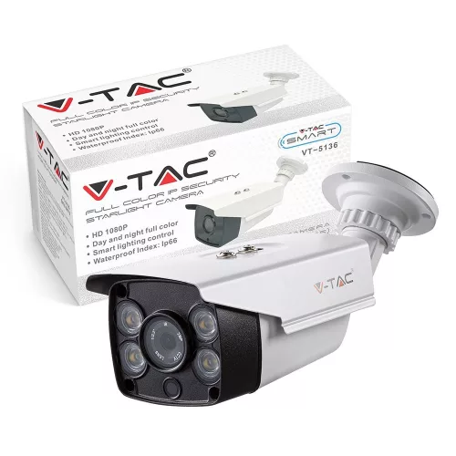 SMART biztonsági kültéri kamera, IP65, V-TAC, 8479