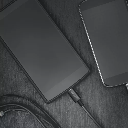 VT-5321 1M Micro Usb Kábel - Fekete (Ezüst Széria)