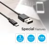 VT-5321 1M Micro Usb Kábel - Fekete (Ezüst Széria)