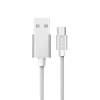 VT-5331 1M Micro Usb Fonott Nejlon Kábel - Ezüst (Platina Széria)