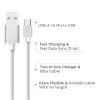 VT-5331 1M Micro Usb Fonott Nejlon Kábel - Ezüst (Platina Széria)