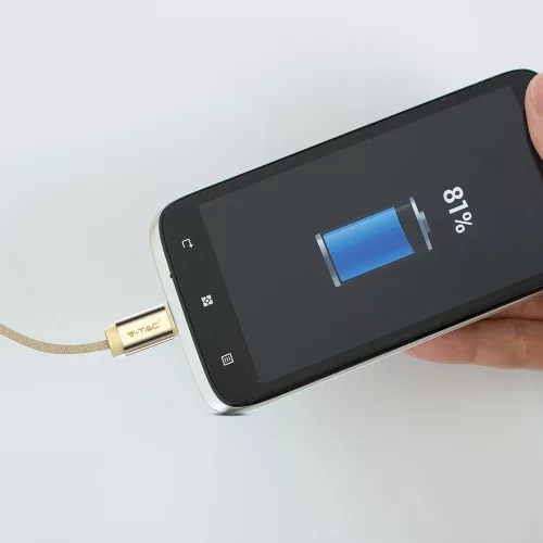 Ruby Micro USB kábel, arany, V-TAC, 8495