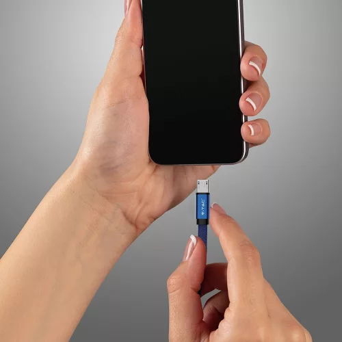 Ruby Micro USB kábel, kék, V-TAC, 8496
