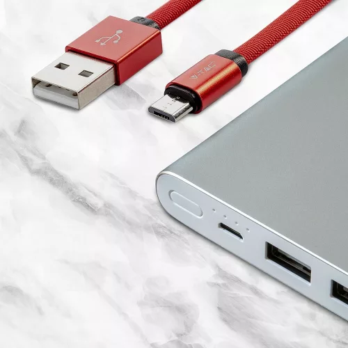 Ruby Micro USB kábel, piros, V-TAC, 8497