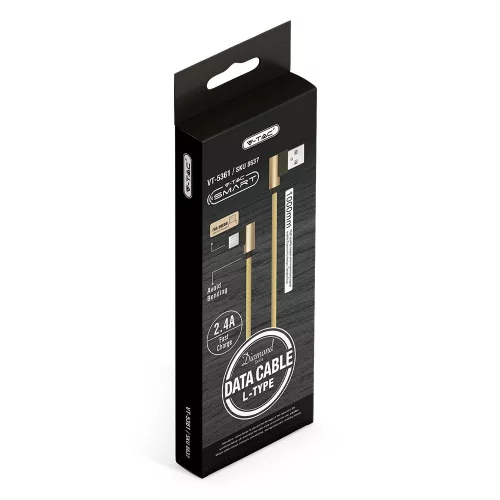 Gyémánt Micro USB kábel, arany, V-TAC, 8637