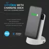 VT-3509 8000Mah Vezeték Nélküli Power Bank Kijelzővel És Állványnyal - Fehér
