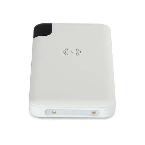 VT-3509 8000Mah Vezeték Nélküli Power Bank Kijelzővel És Állványnyal - Fehér