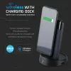VT-3509 8000 Mah Vezeték Nélküli Power Bank Kijelzővel És Állványnyal - Sötétkék