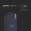VT-3509 8000 Mah Vezeték Nélküli Power Bank Kijelzővel És Állványnyal - Sötétkék