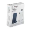 VT-3509 8000 Mah Vezeték Nélküli Power Bank Kijelzővel És Állványnyal - Sötétkék