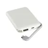VT-3510 5000Mah-S Külső Akkumulátor LED-Es Kijelzővel És Beépített Kábellel - Fehér