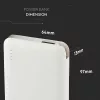 VT-3510 5000Mah-S Külső Akkumulátor LED-Es Kijelzővel És Beépített Kábellel - Fehér