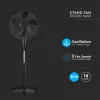 vertical ventilator rotund cu bază, 55w, negru, V-TAC, 7923