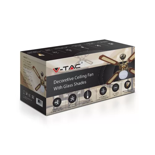 VT-6042-4 50 W de tavan ventilator cu iluminat - cu lanț control - 4 palete - curent alternativ Motor