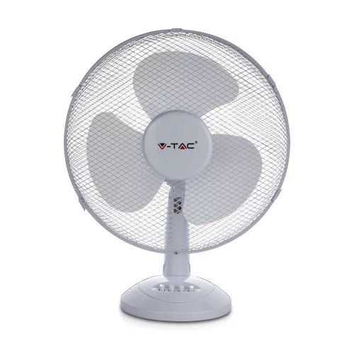 12 hüvelykes asztali ventilátor, 40w, fehér, V-TAC, 7924