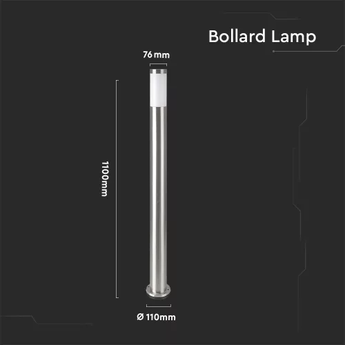 exterior lampadar, E27, satinat nichel, IP44, V-TAC, 8962