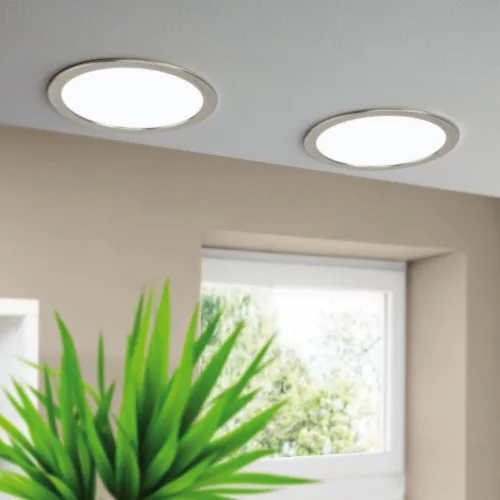 LED panel , süllyesztett , 10.5W , CCT , dimmelhető , 16.5 cm , kerek , matt nikkel , IP44 , EGLO Connect.Z , Zigbee , FUEVA-Z , 900113