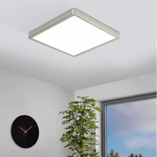 LED panel , falon kívüli , 19.5W , CCT , dimmelhető , 28.5 x 28.5 cm , négyzet , matt nikkel , IP44 , EGLO Connect.Z , Zigbee , FUEVA-Z , 98852