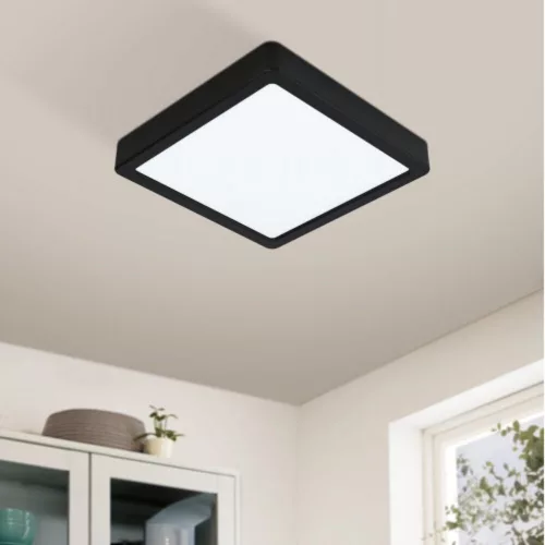 LED panel , falon kívüli , 16.5W , CCT , dimmelhető , 21 x 21 cm  , négyzet , fekete , IP44 , EGLO Connect.Z , Zigbee , FUEVA-Z , 900109