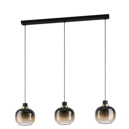 EGLO , 99615 , OILELLA , függeszték , E27 , 3X40W , IP20 , fekete-barna-átlátszó