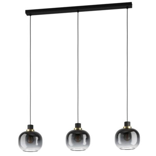 EGLO , 99617 , OILELLA , függeszték , E27 , 3X40W , IP20 , fekete-szürke-átlátszó