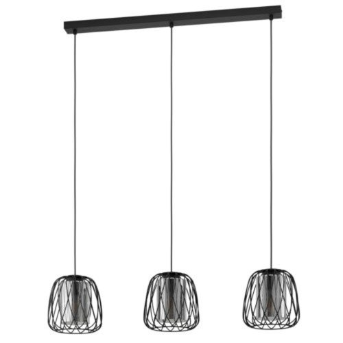 EGLO , 99706 , FLORESTA , függeszték , E27 , 3X40W , IP20 , fekete-átlátszó