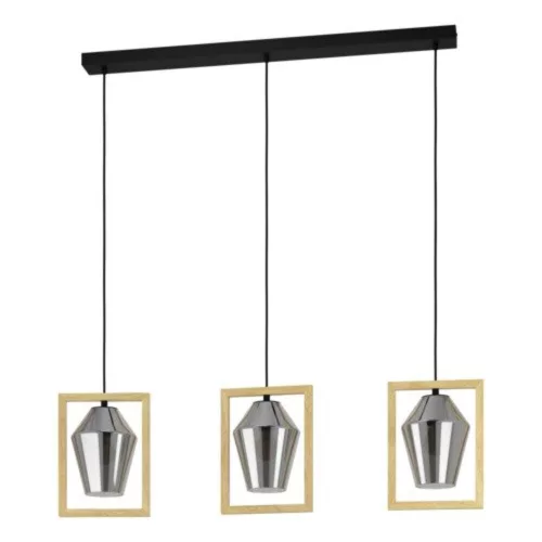 EGLO , 99702 , VIGLIONI , függeszték , E27 , 3X40W , IP20 , fekete-átlátszó