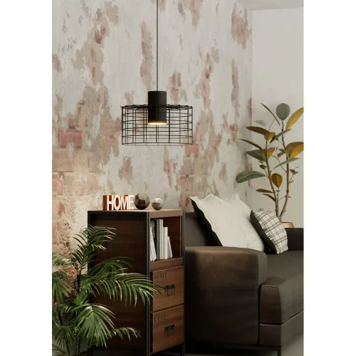 LED lámpa , függeszték , mennyezeti , 110cm , E27 foglalattal , 1 x 40W , fekete , EGLO , MILLIGAN , 43627