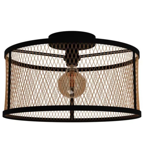 EGLO , 43603 , DELLOW , mennyezeti lámpa , E27 , 1X40W , IP20 , fekete, réz