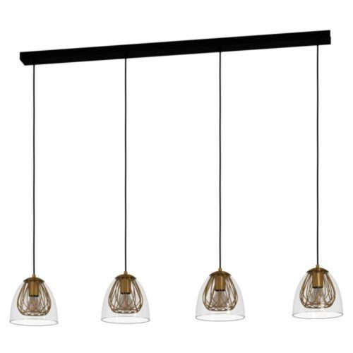 EGLO , 390038 , JAZMINIA , függeszték , E27 , 4X40W , IP20 , átlátszó