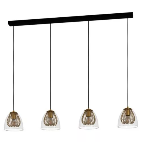 EGLO, 390038, JAZMINIA, lampă suspendată, E27, 4X40W, IP20, transparent