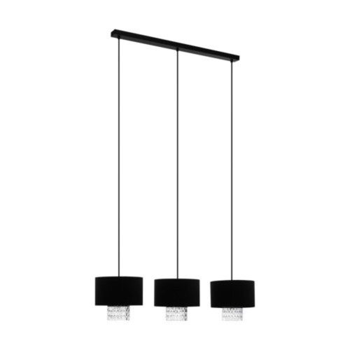 EGLO , 39978 , SAPUARA , függeszték , E27 , 3X40W , IP20 , fekete, átlátszó