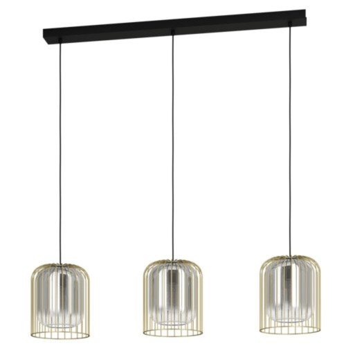 EGLO , 39696 , CAMINATA , függeszték , E27 , 3X40W , IP20 , fekete-átlátszó