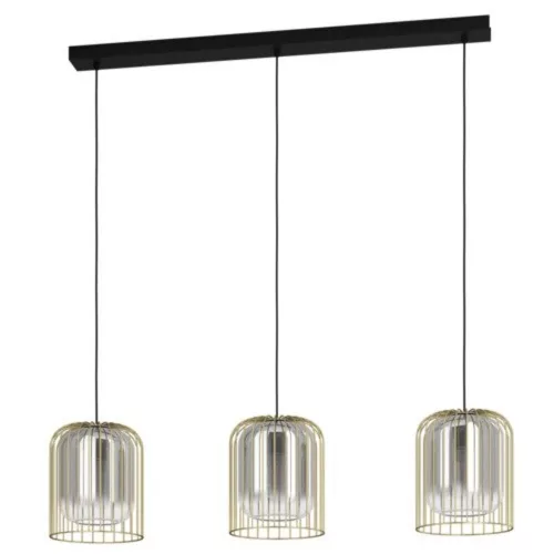 EGLO , 39696 , CAMINATA , függeszték , E27 , 3X40W , IP20 , fekete-átlátszó