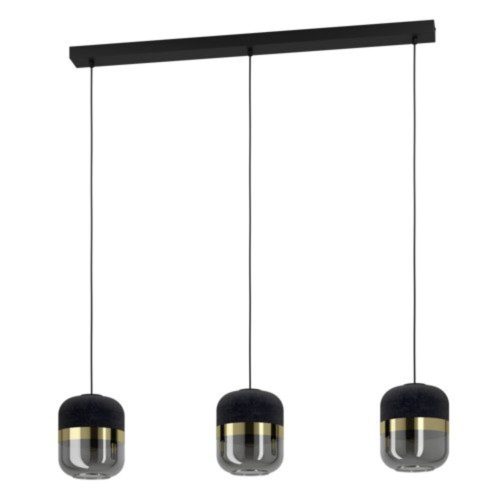 EGLO , 39919 , SINSIGA , függeszték , E27 , 3X40W , IP20 , fekete, arany, fekete-átlátszó