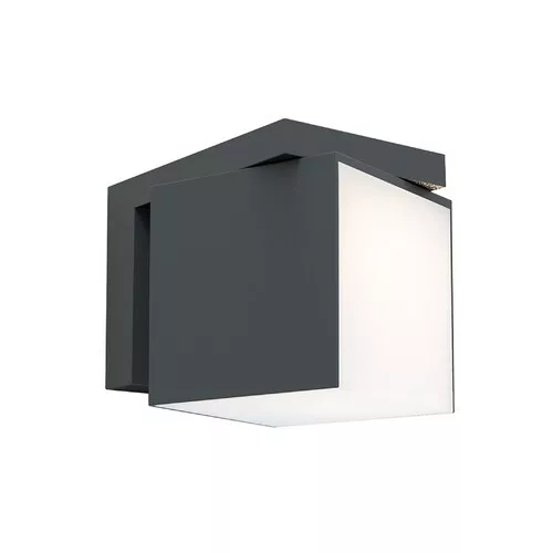 LED lámpatest , oldalfali , 12W , természetes fehér , szürke , kültéri , IP54 , LUTEC , CUBA