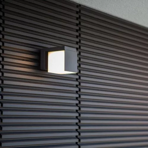 LED lámpatest , oldalfali , 12W , természetes fehér , szürke , kültéri , IP54 , LUTEC , CUBA