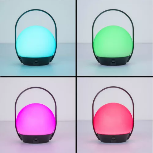 corp de iluminat LED , portabil , de masă , 3.3W , RGB , CCT , reglabil , negru , interior/exterior , IP54 , LUTEC CONNECT , CARDI