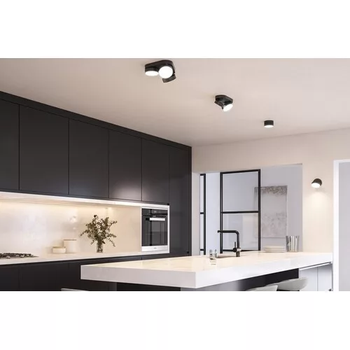LED lámpatest , 2 x spot , billenthető , 16W , CCT , dimmelhető , fekete , LUTEC CONNECT , STANOS