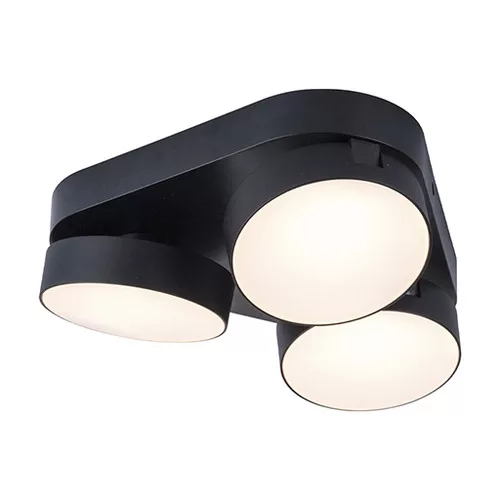 LED lámpatest , 3 x spot , billenthető , 24W , CCT , dimmelhető , fekete , LUTEC CONNECT , STANOS
