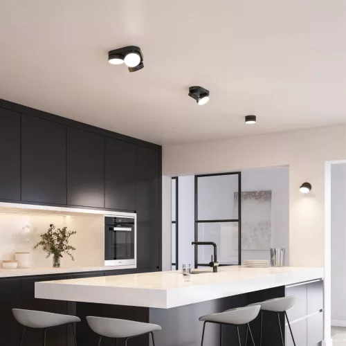 LED lámpatest , 3 x spot , billenthető , 24W , CCT , dimmelhető , fekete , LUTEC CONNECT , STANOS