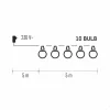 LED fényfüzér – 10x party égő, opál, 5 m, kültéri és beltéri, meleg fehér, IP44, EMOS, DCPW01