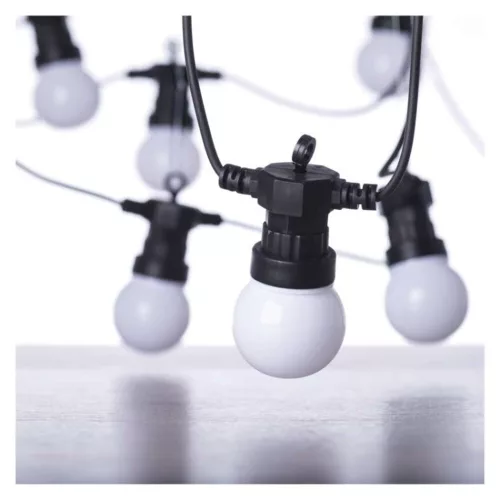 LED fényfüzér – 10x party égő, opál, 5 m, kültéri és beltéri, meleg fehér, IP44, EMOS, DCPW01