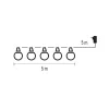 LED fényfüzér – 10x party égő, opál, 5 m, kültéri és beltéri, meleg fehér, IP44, EMOS, DCPW01