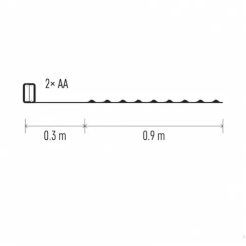 LED karácsonyi nano fényfüzér, ezüst, 0,9 m, 2x AA, beltéri, hideg fehér, időzítő, IP20, EMOS, D3AC06