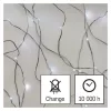 LED karácsonyi nano fényfüzér, ezüst, 0,9 m, 2x AA, beltéri, hideg fehér, időzítő, IP20, EMOS, D3AC06