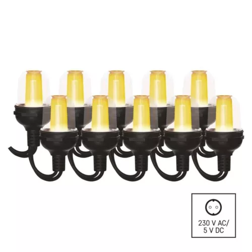 LED fényfüzér – 10× party égő, 4,5 m, kültérre és beltérre, vintage, IP44, EMOS, DCPV01